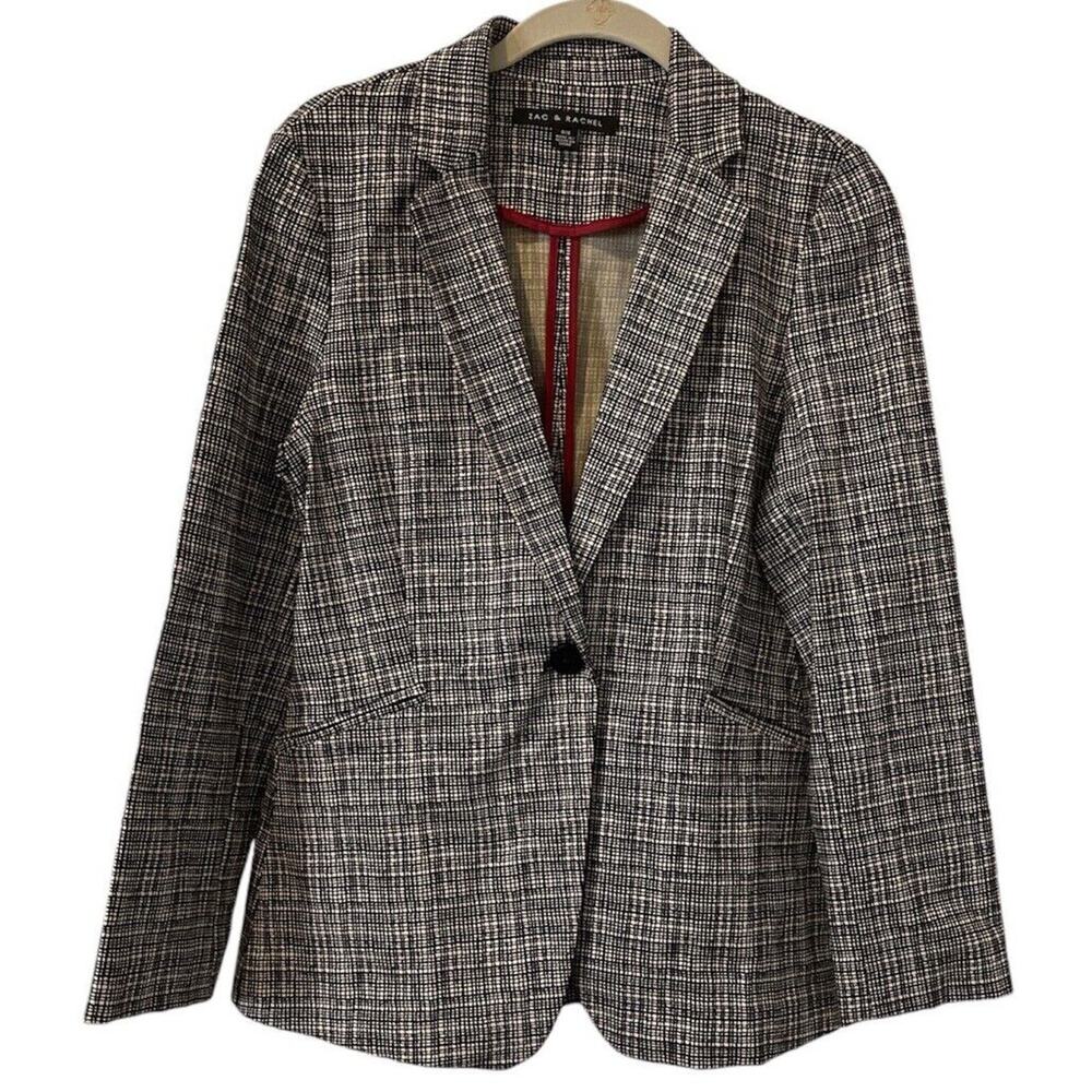 Zac & Rachel Black and White Patterned Blazer Size Small
